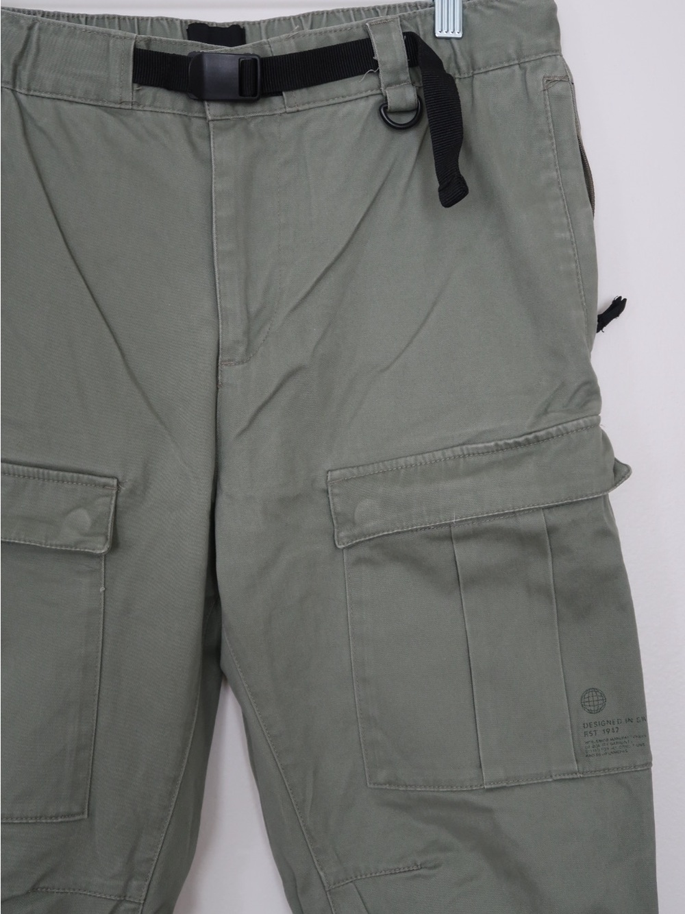 H&M Olive Green Cargo Pants with Utility Pockets - Picture 3 of 4